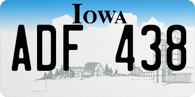 IA license plate ADF438
