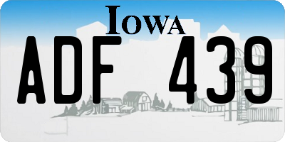 IA license plate ADF439