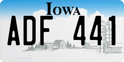 IA license plate ADF441