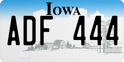 IA license plate ADF444