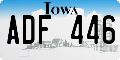 IA license plate ADF446