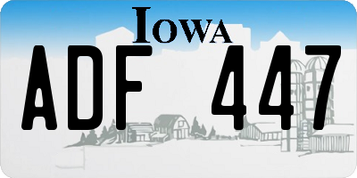 IA license plate ADF447