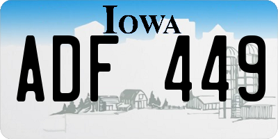 IA license plate ADF449