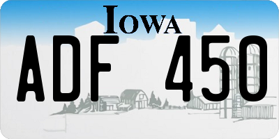 IA license plate ADF450