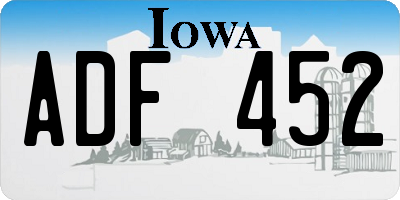 IA license plate ADF452