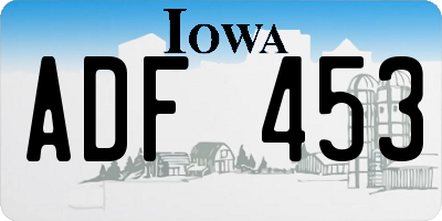 IA license plate ADF453