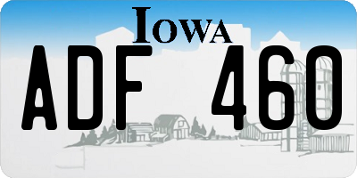 IA license plate ADF460