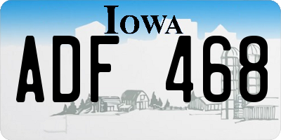 IA license plate ADF468