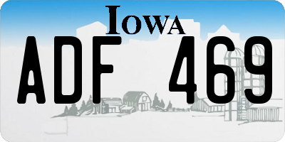 IA license plate ADF469