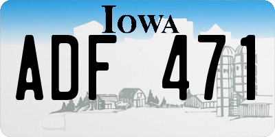 IA license plate ADF471