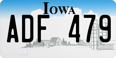 IA license plate ADF479