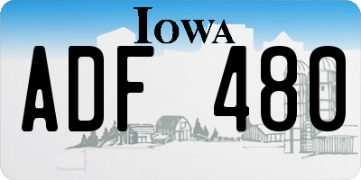 IA license plate ADF480