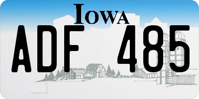 IA license plate ADF485
