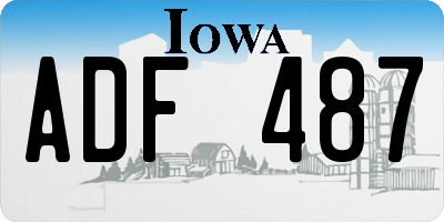 IA license plate ADF487