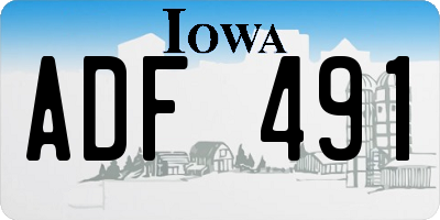 IA license plate ADF491