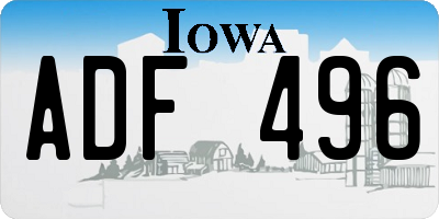 IA license plate ADF496