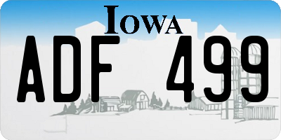 IA license plate ADF499