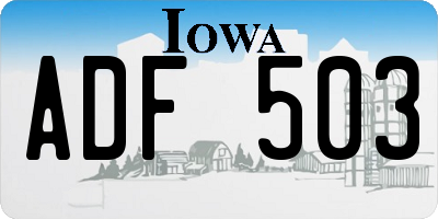 IA license plate ADF503