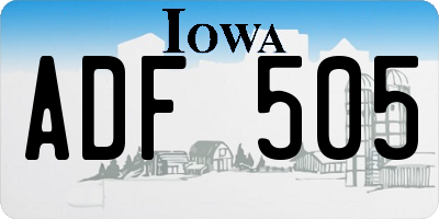 IA license plate ADF505