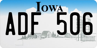 IA license plate ADF506