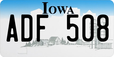 IA license plate ADF508