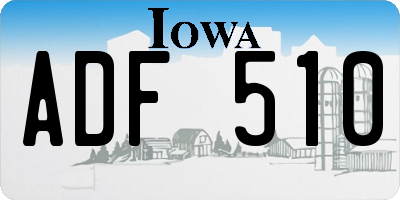 IA license plate ADF510