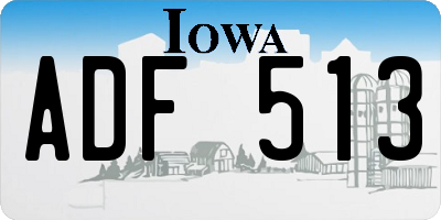 IA license plate ADF513