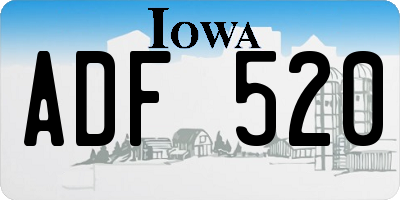 IA license plate ADF520