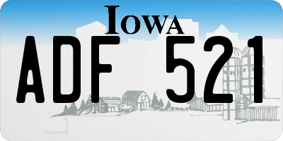 IA license plate ADF521