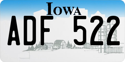 IA license plate ADF522