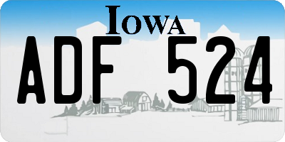 IA license plate ADF524