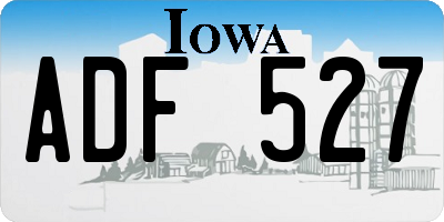 IA license plate ADF527
