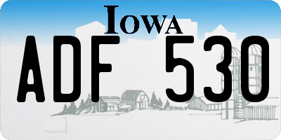 IA license plate ADF530