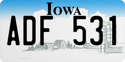 IA license plate ADF531