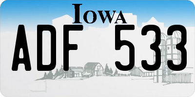 IA license plate ADF533