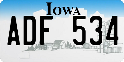 IA license plate ADF534