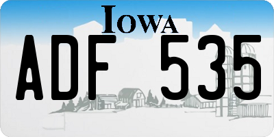 IA license plate ADF535