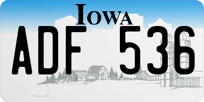IA license plate ADF536