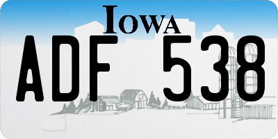 IA license plate ADF538