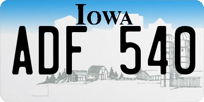 IA license plate ADF540