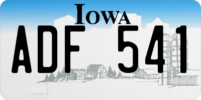 IA license plate ADF541