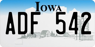 IA license plate ADF542