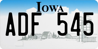 IA license plate ADF545