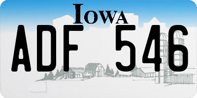 IA license plate ADF546