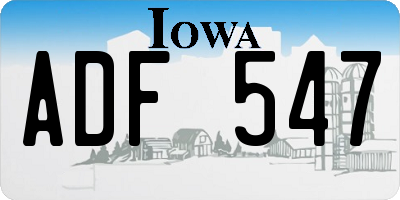 IA license plate ADF547
