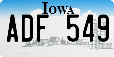 IA license plate ADF549