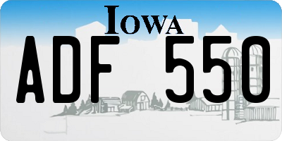 IA license plate ADF550