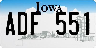 IA license plate ADF551