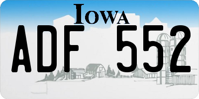 IA license plate ADF552