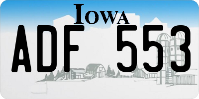 IA license plate ADF553